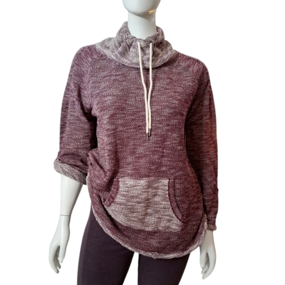 New Kensie Performance Hoodie Womans 2XL Quick Dry Pocket Mock Neck Heather - Picture 1 of 12